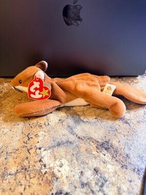 Ty Brown and White Fox Beanie Baby Plush SLY 1996